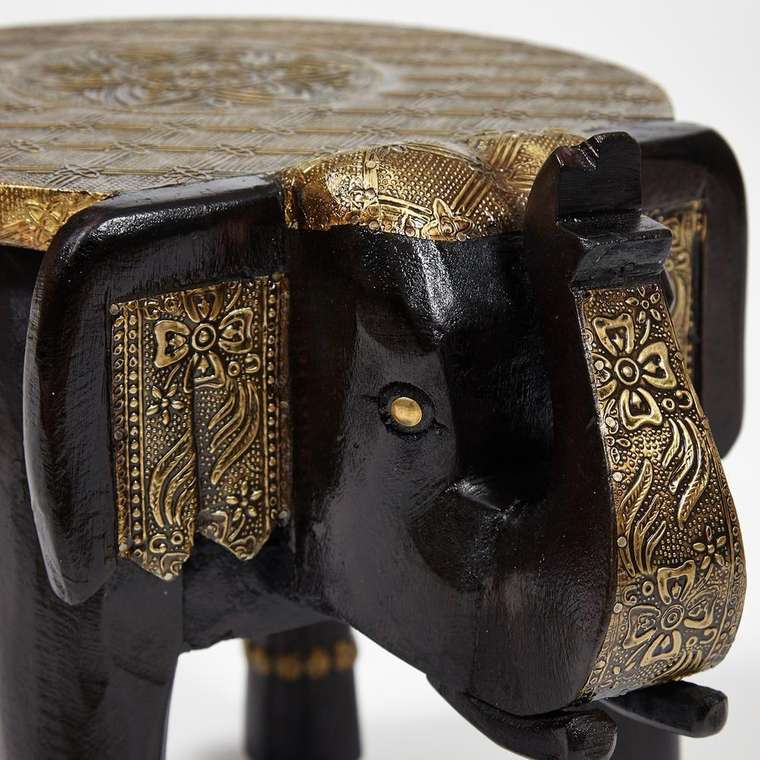 Столик Slon  золотого цвета с этнической росписью