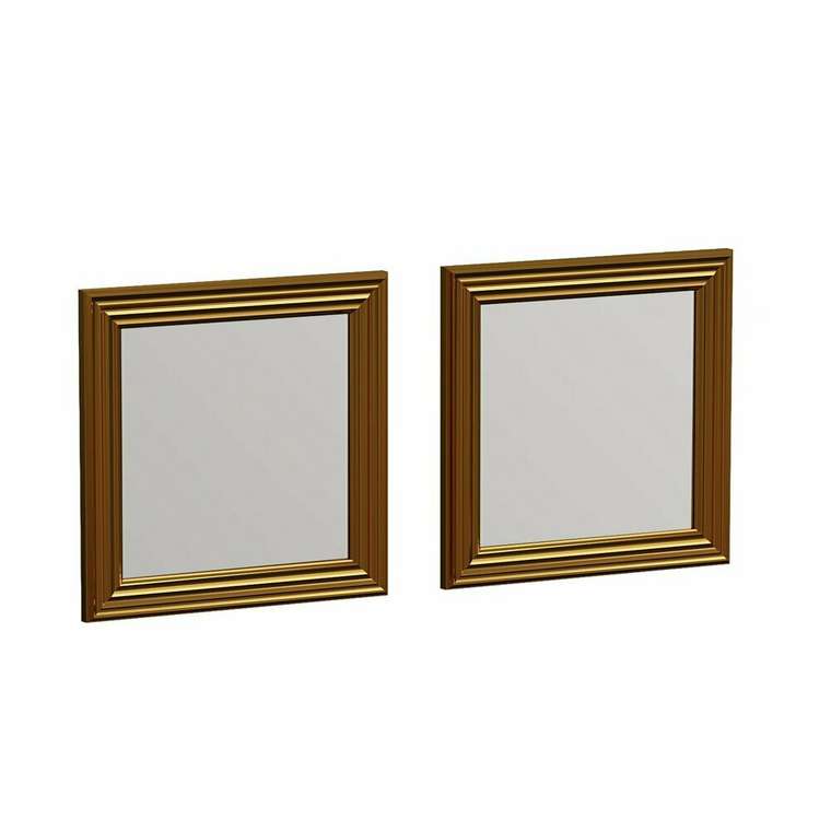Набор из двух настенных зеркал Decor 40х40 золотого цвета