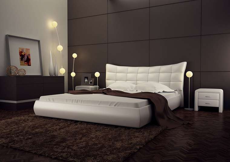Кровать "Letto" с обивкой из экокожи или велюра 180х200 см