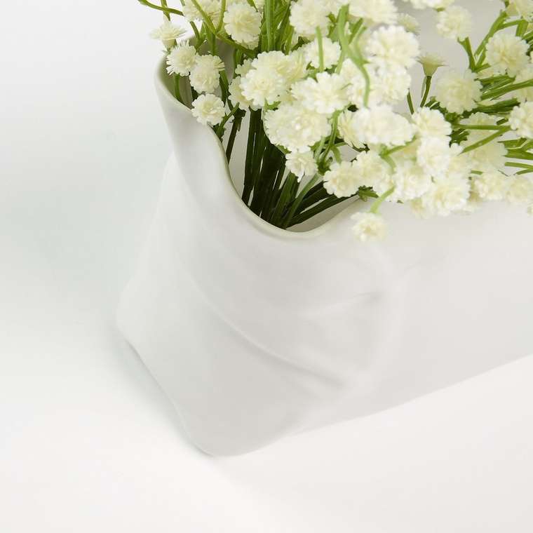 Керамическая ваза Crafty белого цвета