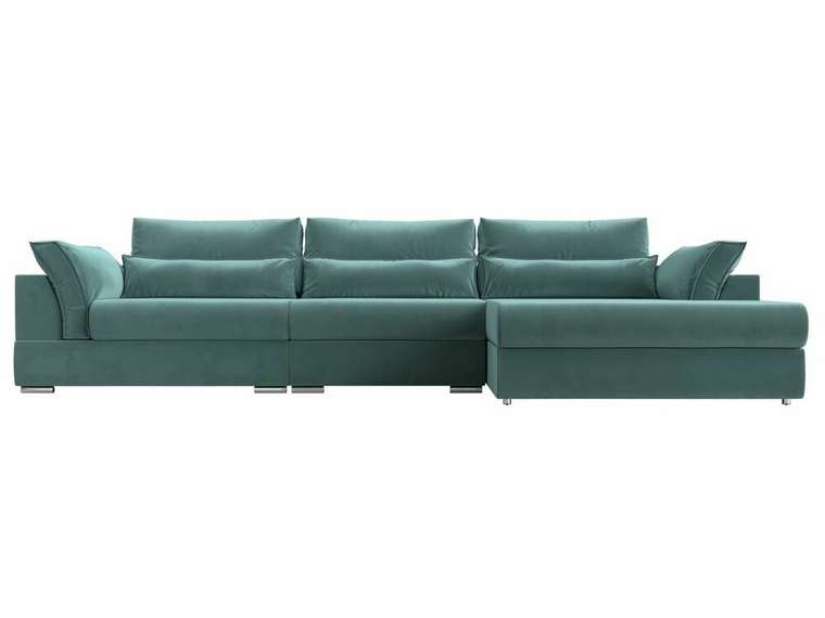Угловой диван-кровать Пекин Long бирюзового цвета угол правый