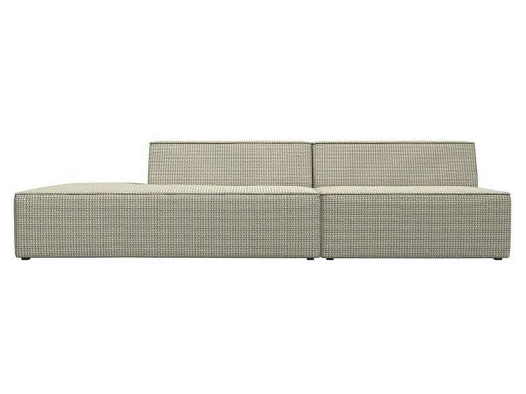 Прямой модульный диван Монс Модерн серо-бежевого цвета левый