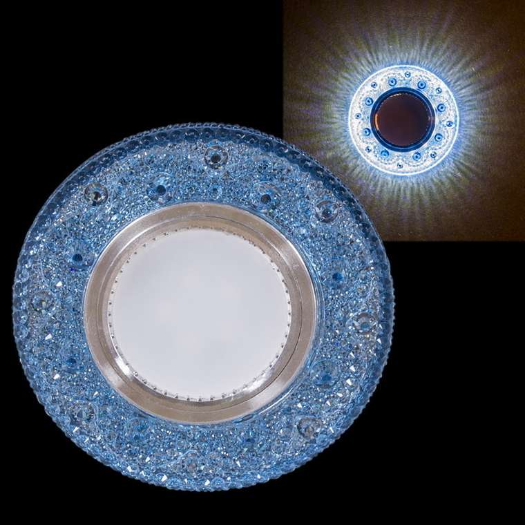 Встраиваемый светильник 11063-9.0-001LD MR16+LED3W BL (полимер, цвет синий)