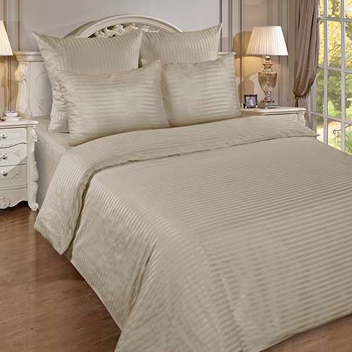 Наволочка 'HoReCa' 70х70, страйп-сатин, 100 % хлопок, пл. 125 гр./кв. м., 'Бежевый'