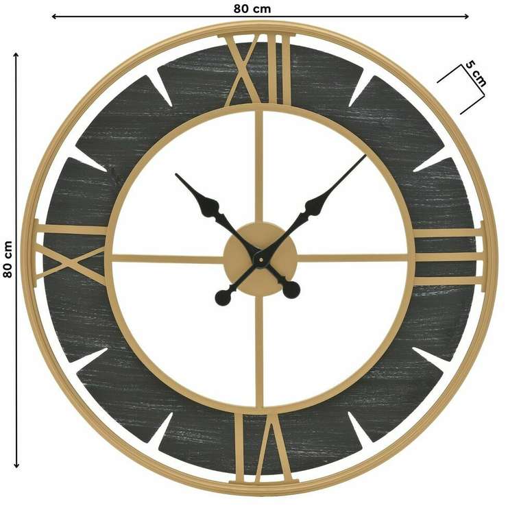 Часы настенные черно-золотого цвета