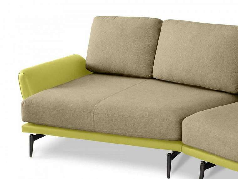 Угловой диван Ispani бежево-зеленого цвета
