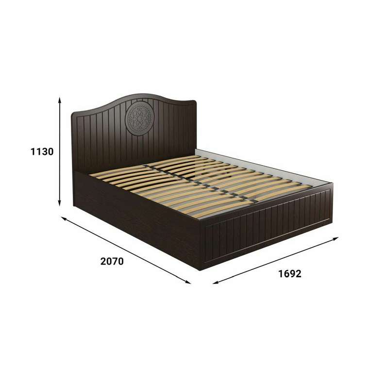 Кровать Монблан 160х200 темно-коричневого цвета с подъемным механизмом
