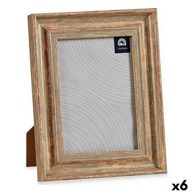 Фоторамка 19 x 2 x 24 cm Стеклянный Деревянный Коричневый Медь Пластик (6 штук)
