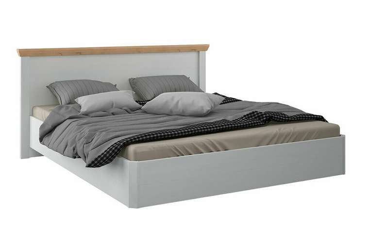Кровать Магнум 140х200 бело-серого цвета с подъемным механизмом