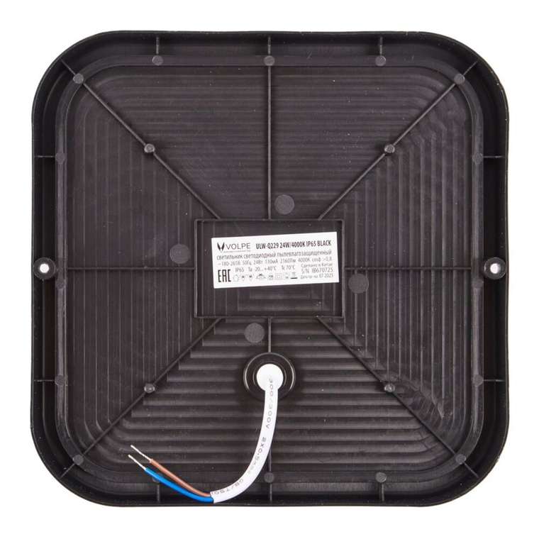 Накладной светильник ULW-Q229 24W/4000K IP65 BLACK (пластик, цвет белый)