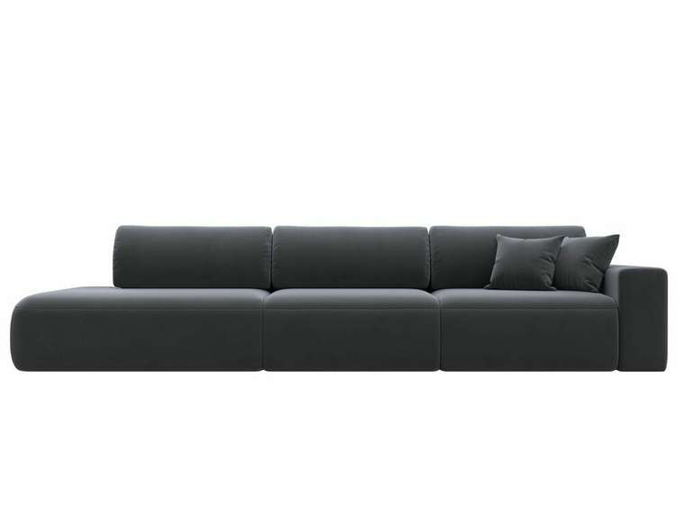 Диван-кровать Лига 036 Модерн Лонг темно-серого цвета с правым подлокотником