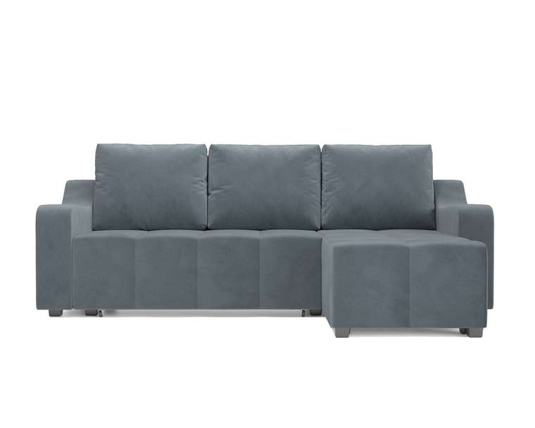 Угловой диван-кровать Берн серо-синего цвета