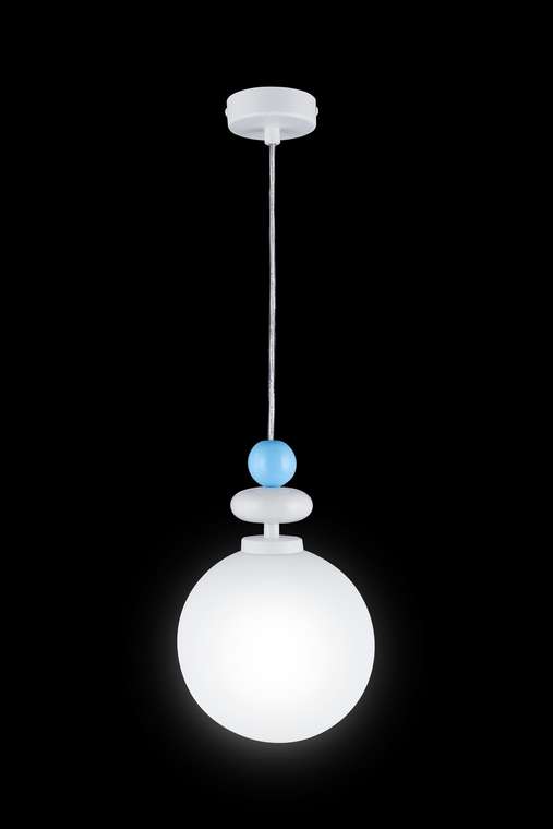 Подвесной светильник Matt с плафоном шар и керамикой белого цвета