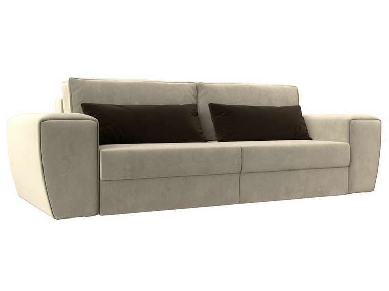 Прямой диван-кровать Лига 008 бежево-коричневого цвета