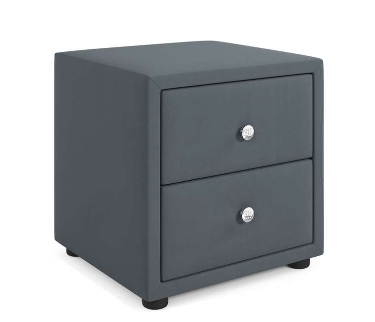 Мягкая прикроватная тумба Cubo темно-серого цвета