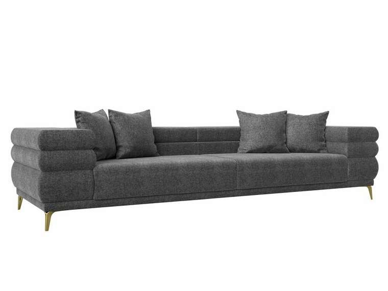 Прямой диван-кровать Лига 021 серого цвета 