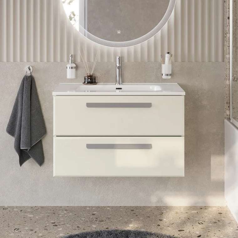 Мебель для ванной комнаты Eco 80 бежевого цвета
