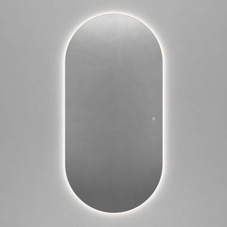 Овальное настенное зеркало с Nolvis NF LED XL 96х196 с нейтральной подсветкой и с сенсорной кнопкой