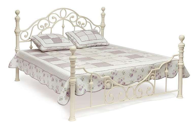 Кровать металлическая Viktoriya 160х200 светло-бежевого цвета