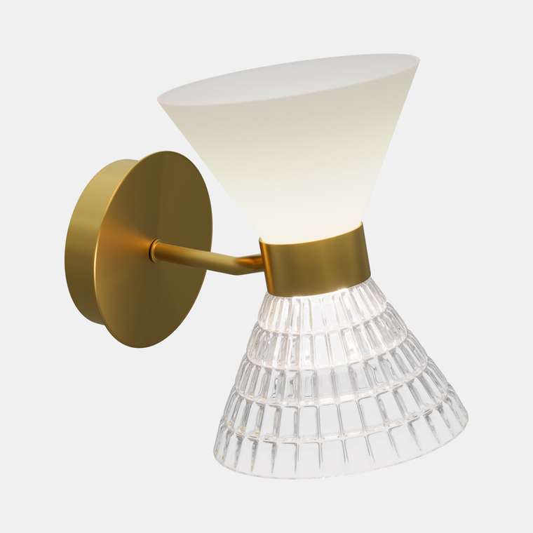 Светильник настенный ST-Luce латунь/прозрачный, белый, латунь G9 LED 2*5W SPIRIT