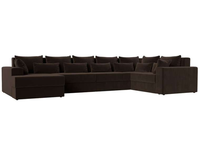 Угловой диван-кровать Майами темно-коричневого цвета левый угол