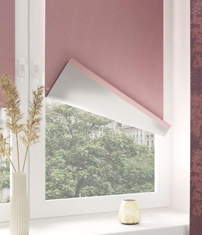 мини ролета Блэкаут сильвер 42,5х175 лиловый