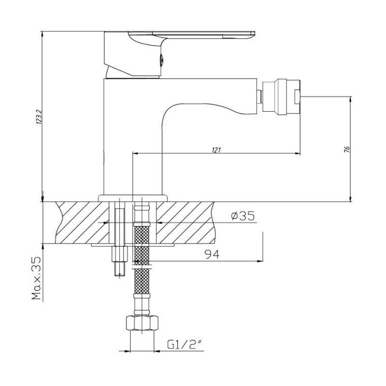 Смеситель для биде Haiba HB50505-8, белый