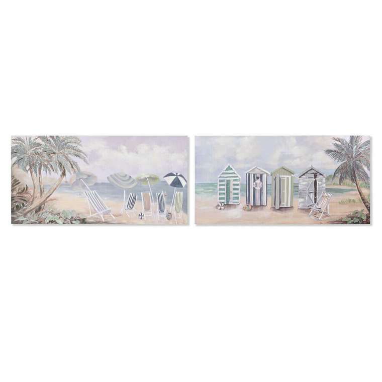 Картина Пляж Средиземноморье 120 x 3 x 60 cm (2 штук)
