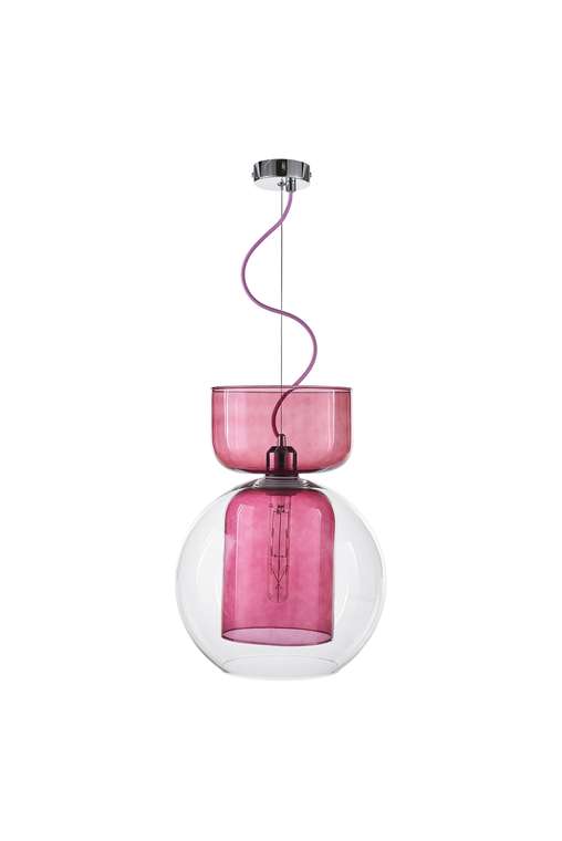 Подвесной светильник Color Bubble с тройным пыльно-розовым плафоном