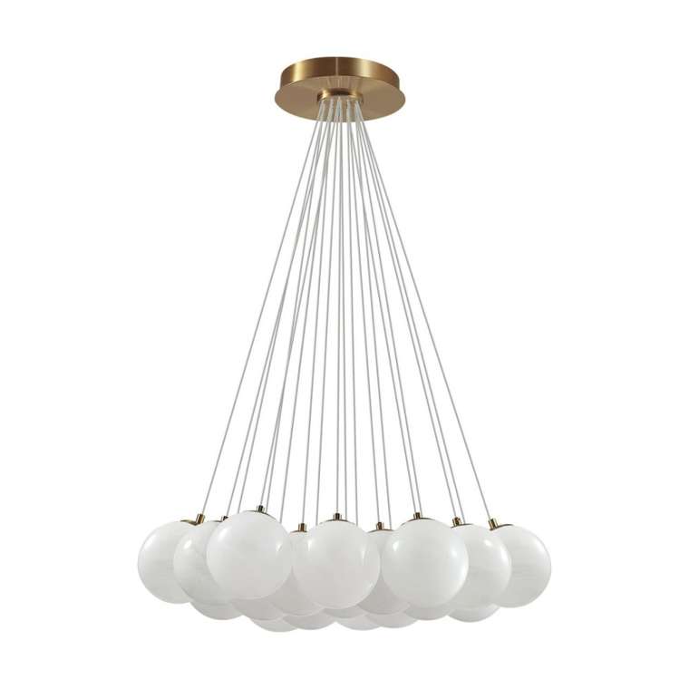 Подвесной светильник Odeon Light Magia 7109/19 металл/стекло/бронза/белый E14 19*5W 220V
