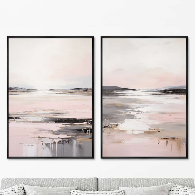 Набор из двух репродукций картин Landscape Collection, Frosty morning, 2024г.