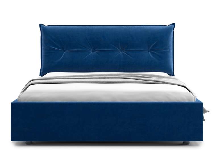 Кровать Cedrino 140х200 темно-синего цвета с подъемным механизмом