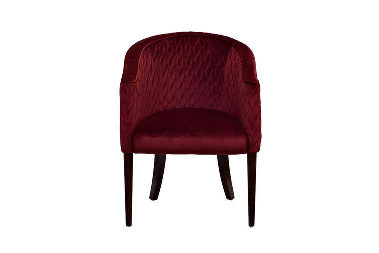 Кресло красное стеганное велюровое