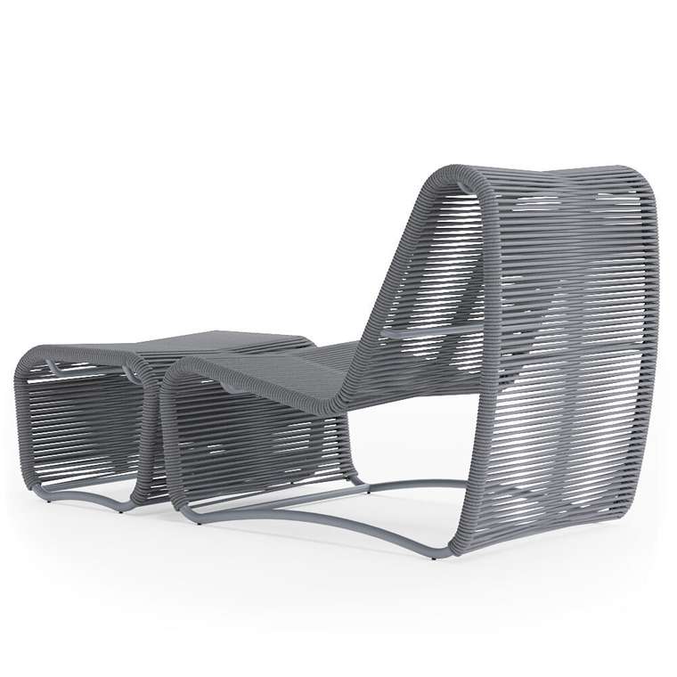 Шезлонг Бали серого цвета