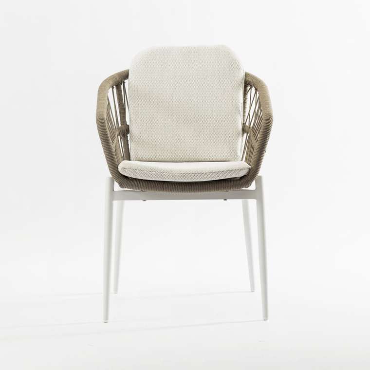 Плетеный стул Антигуа бело-бежевого цвета