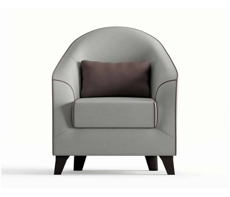 Кресло Бемоль в обивке из велюра светло-серого цвета
