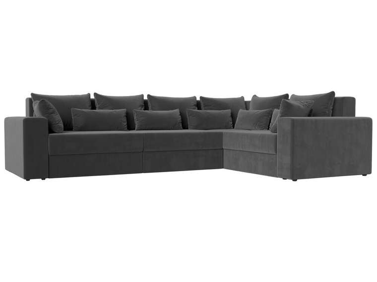 Угловой диван-кровать Майами Long темно-серого цвета правый угол