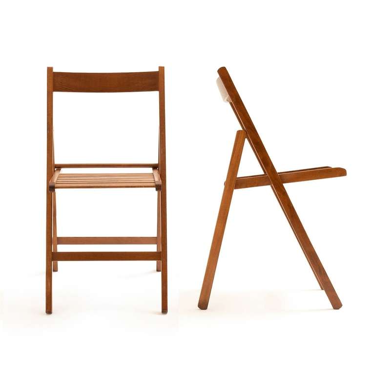 Комплект из двух удобных складных стульев Yann коричневого цвета