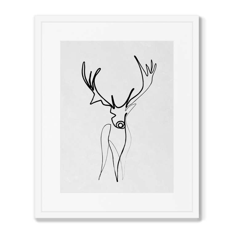 Репродукция картины в раме Deer