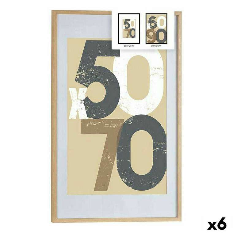 Фоторамка 62,5 x 2,5 x 92,5 cm Натуральный Пластик Деревянный MDF (6 штук)