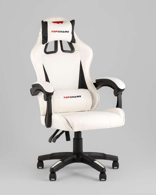 Кресло спортивное Phantom бело-черного цвета