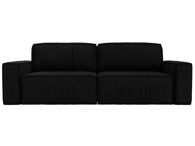 Прямой диван-ковать Прага классик черного цвета