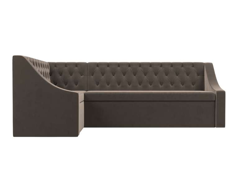 Угловой диван-кровать Мерлин коричневого цвета левый угол