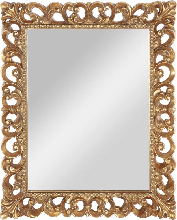 Зеркало настенное в резной раме золотого цвета