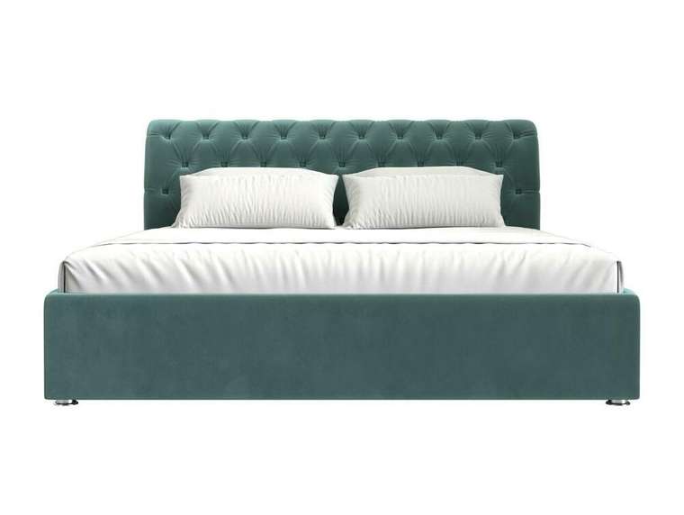 Кровать Сицилия 180х200 бирюзового цвета с подъемным механизмом 