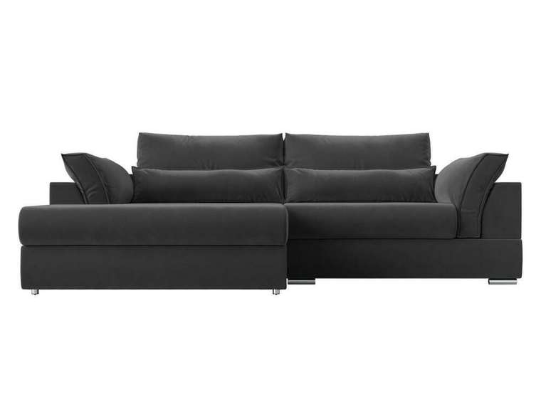 Угловой диван-кровать Пекин серого цвета угол левый