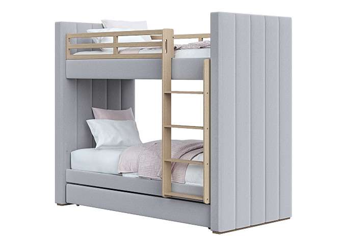 Двухъярусная кровать Cosy 90х200 серая цвета