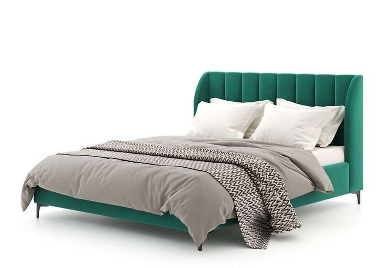 Кровать Sidoni 140х200 темно-зеленого цвета