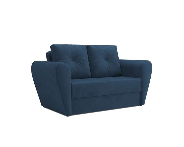 Прямой диван-кровать Квартет темно-синего цвета