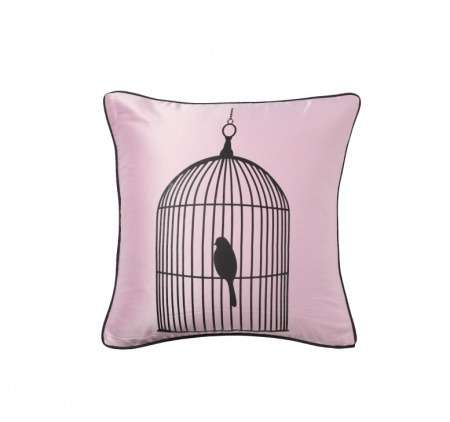 Подушка с принтом Birdie In A Cage Pink
